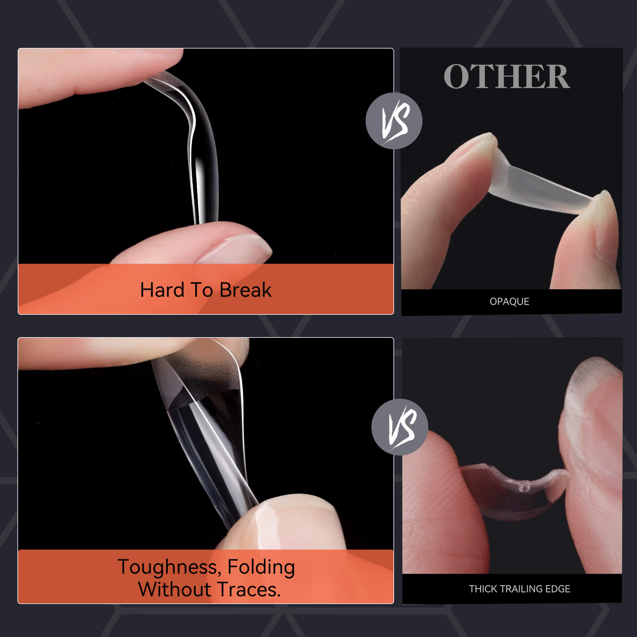 Vanfa Soft Gel Tip for Nail Extensions (Long Stiletto)