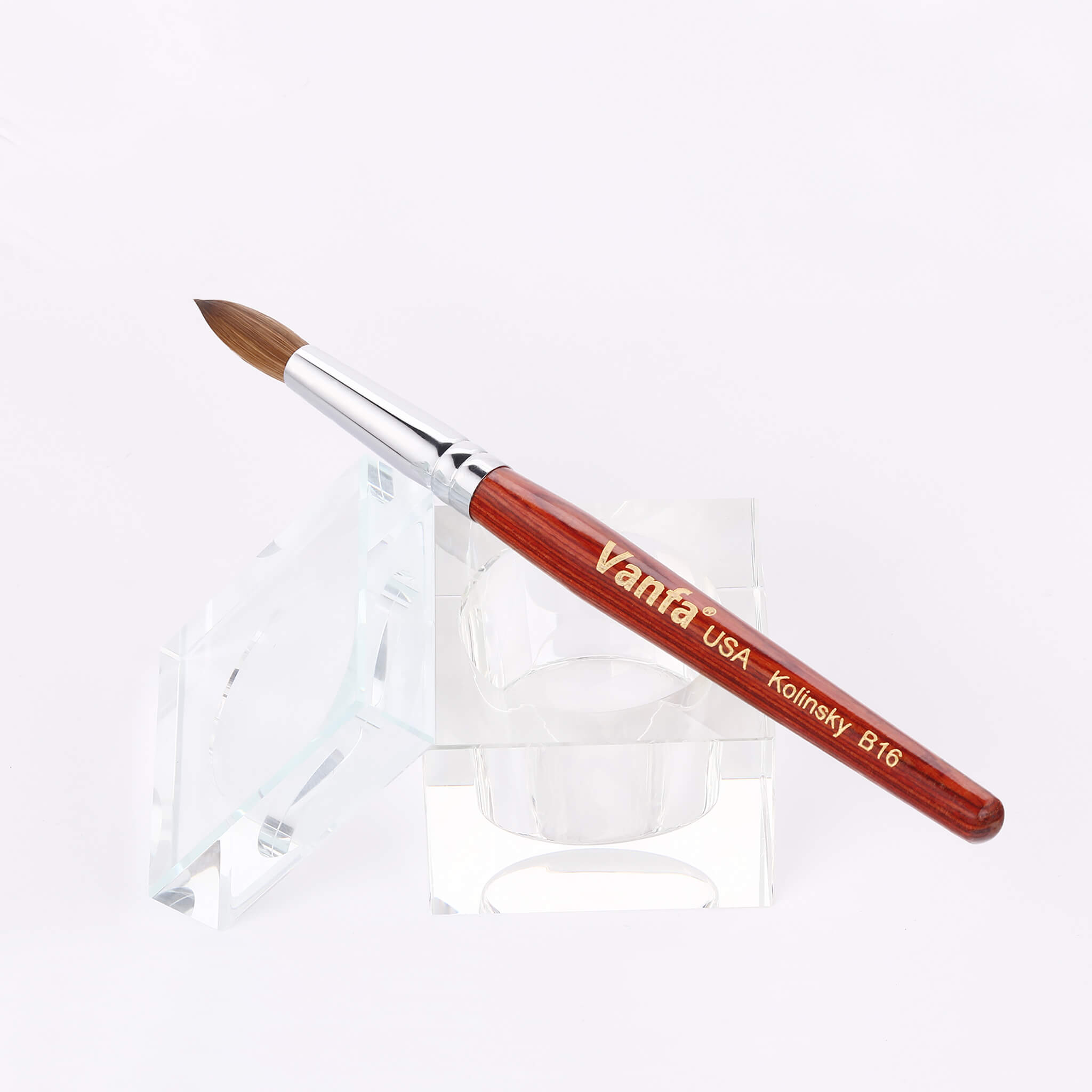Vanfa Kolinsky Acrylic Nail Brush Red Handle Size #B16 Round Head