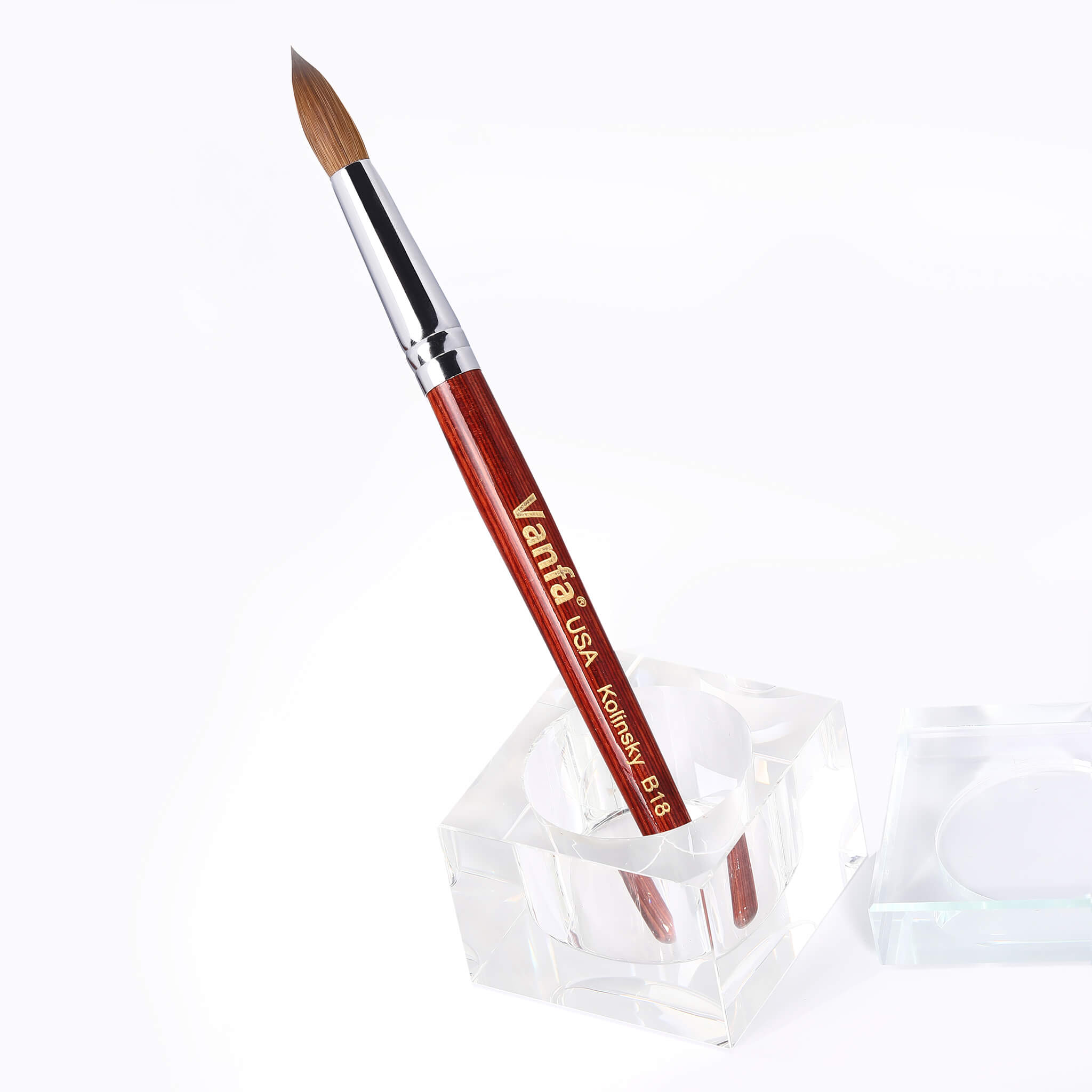 VANFA Kolinsky Acrylic Nail Brush Red Handle Size #B18 Round Head