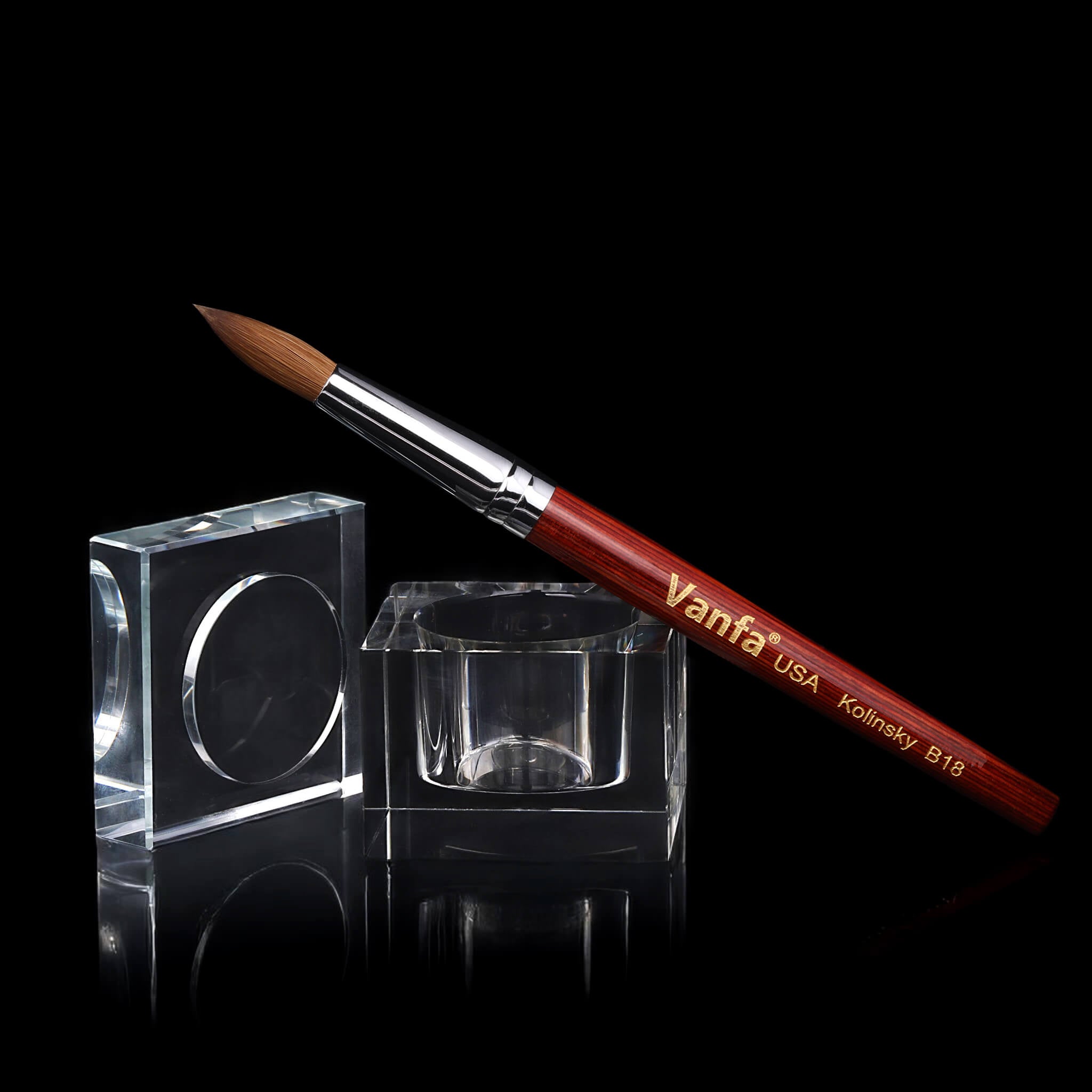 VANFA Kolinsky Acrylic Nail Brush Red Handle Size #B18 Round Head