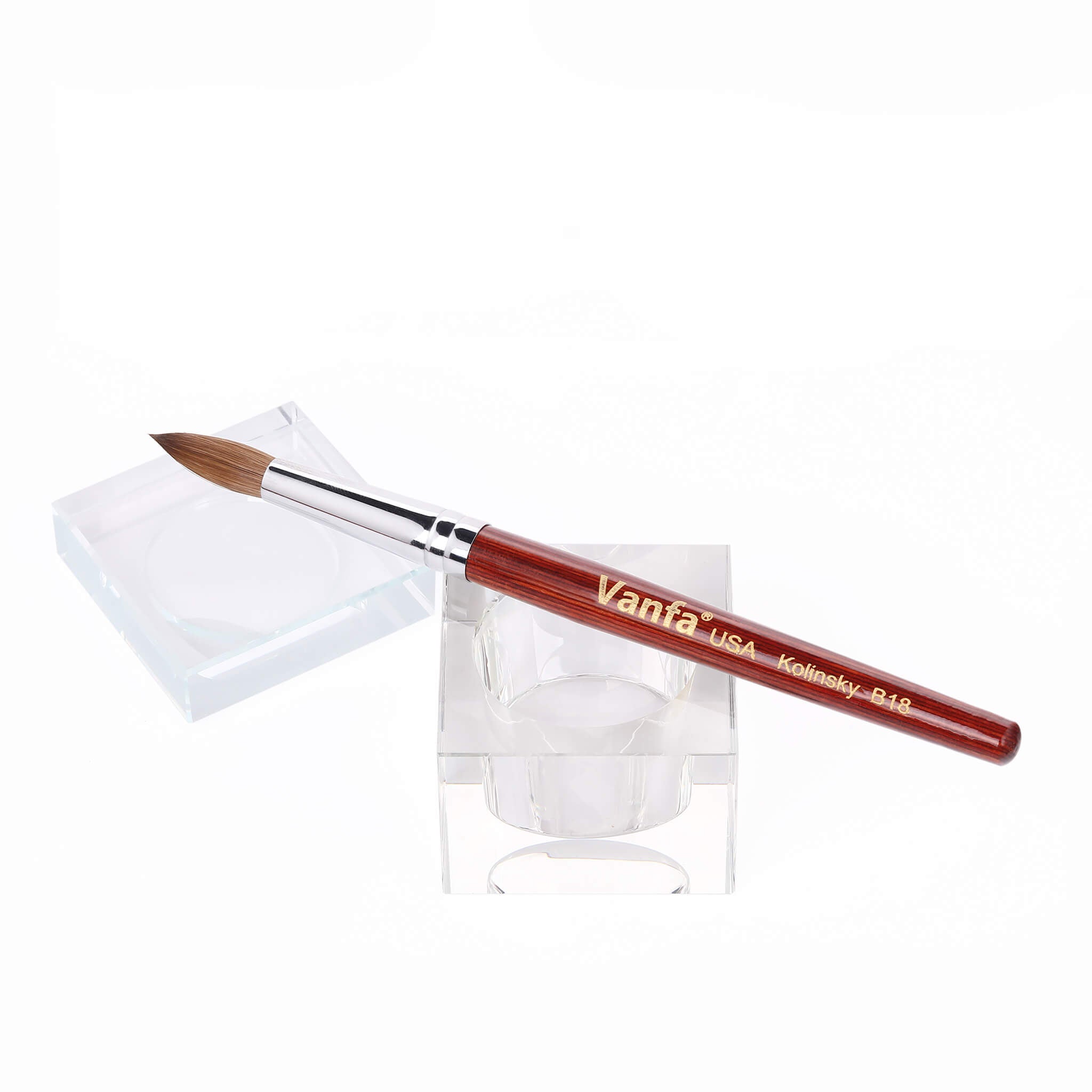 VANFA Kolinsky Acrylic Nail Brush Red Handle Size #B18 Round Head