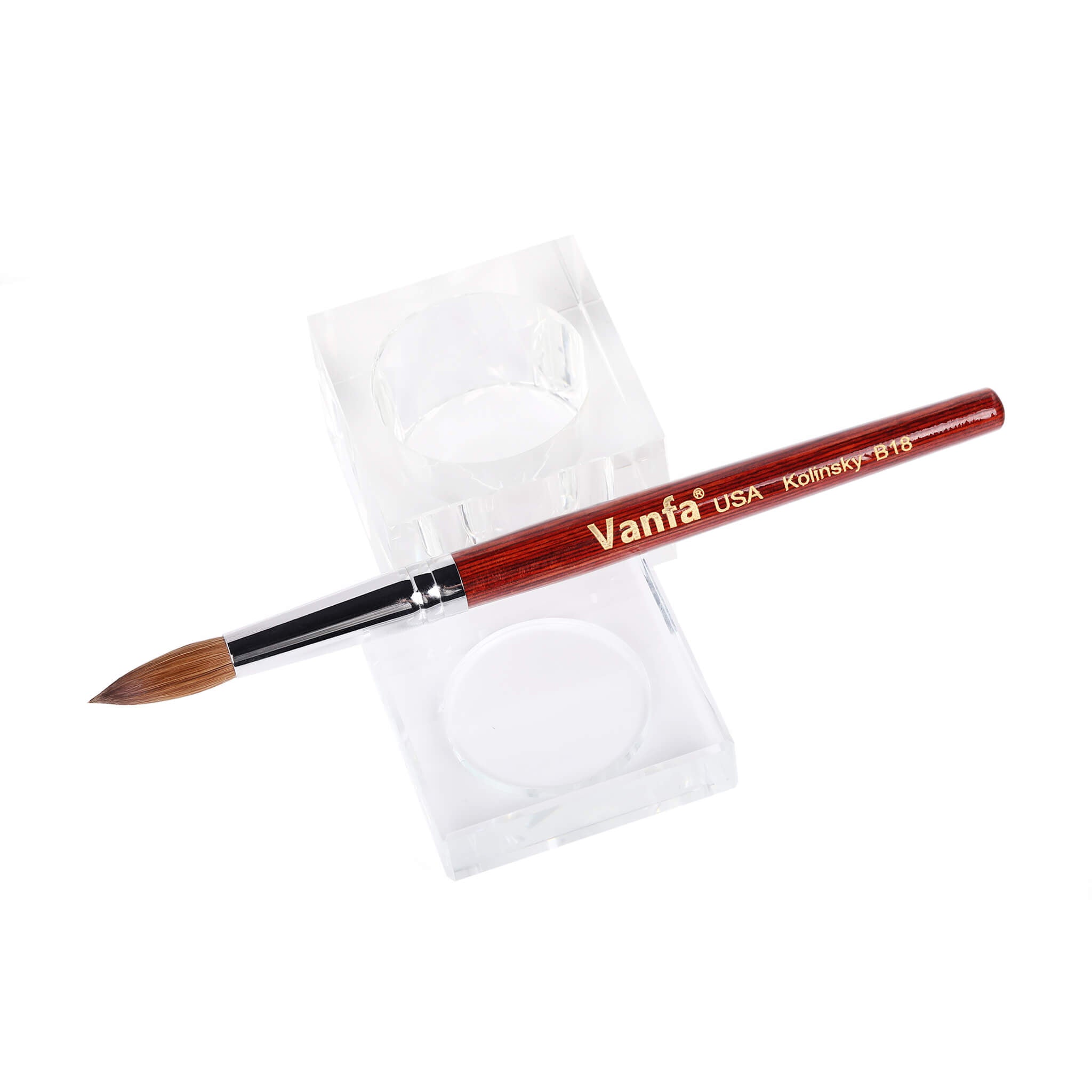 VANFA Kolinsky Acrylic Nail Brush Red Handle Size #B18 Round Head