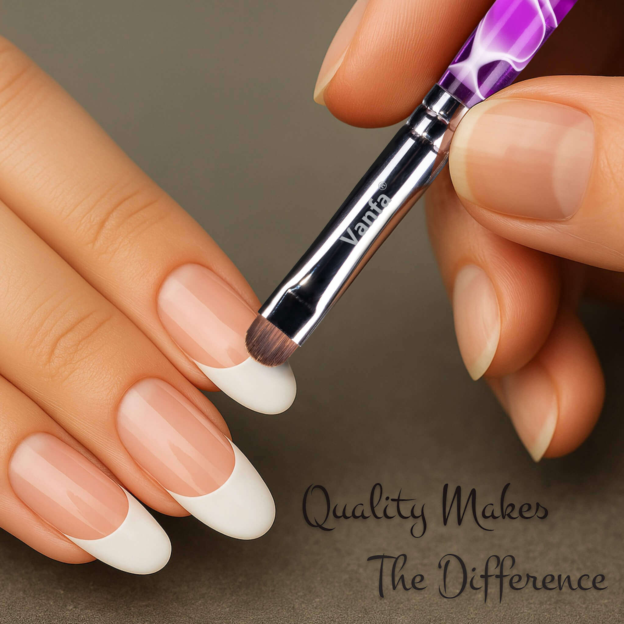 Vanfa French Brush for Nails, Clean up brush for Gel Nail Polish R10