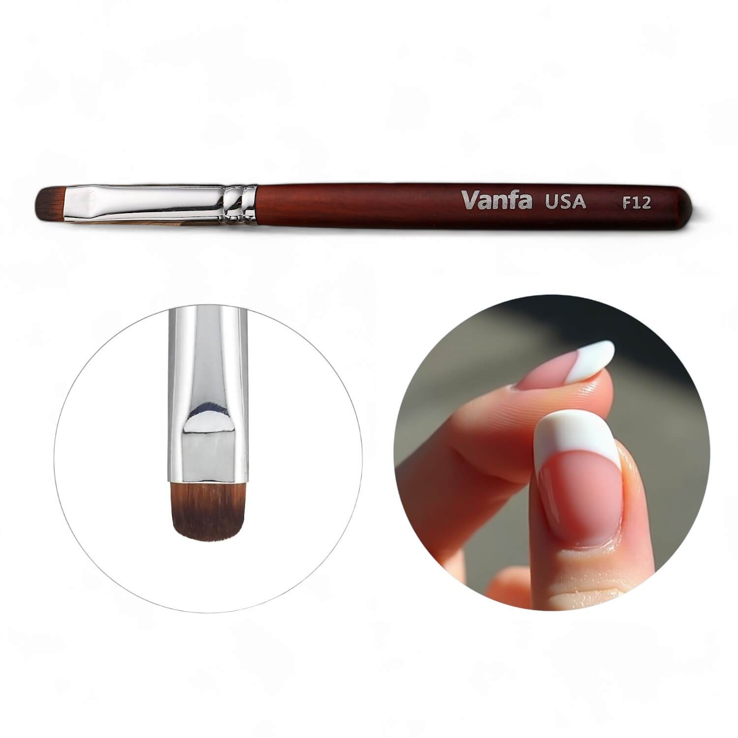 Vanfa French Brush for Nails, Clean up brush for Gel Nail Polish F12