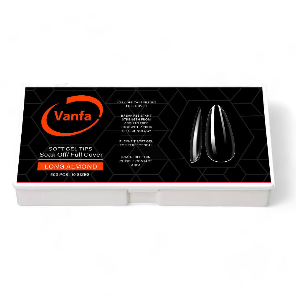 Vanfa Soft Gel Tip for Nail Extensions (Long Almond)