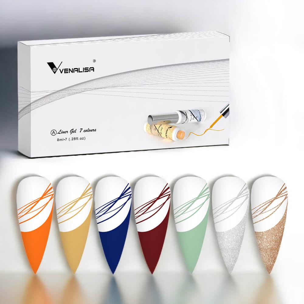 Venalisa Liner Detailing Nail Art Gel (Set A 7 Colors)