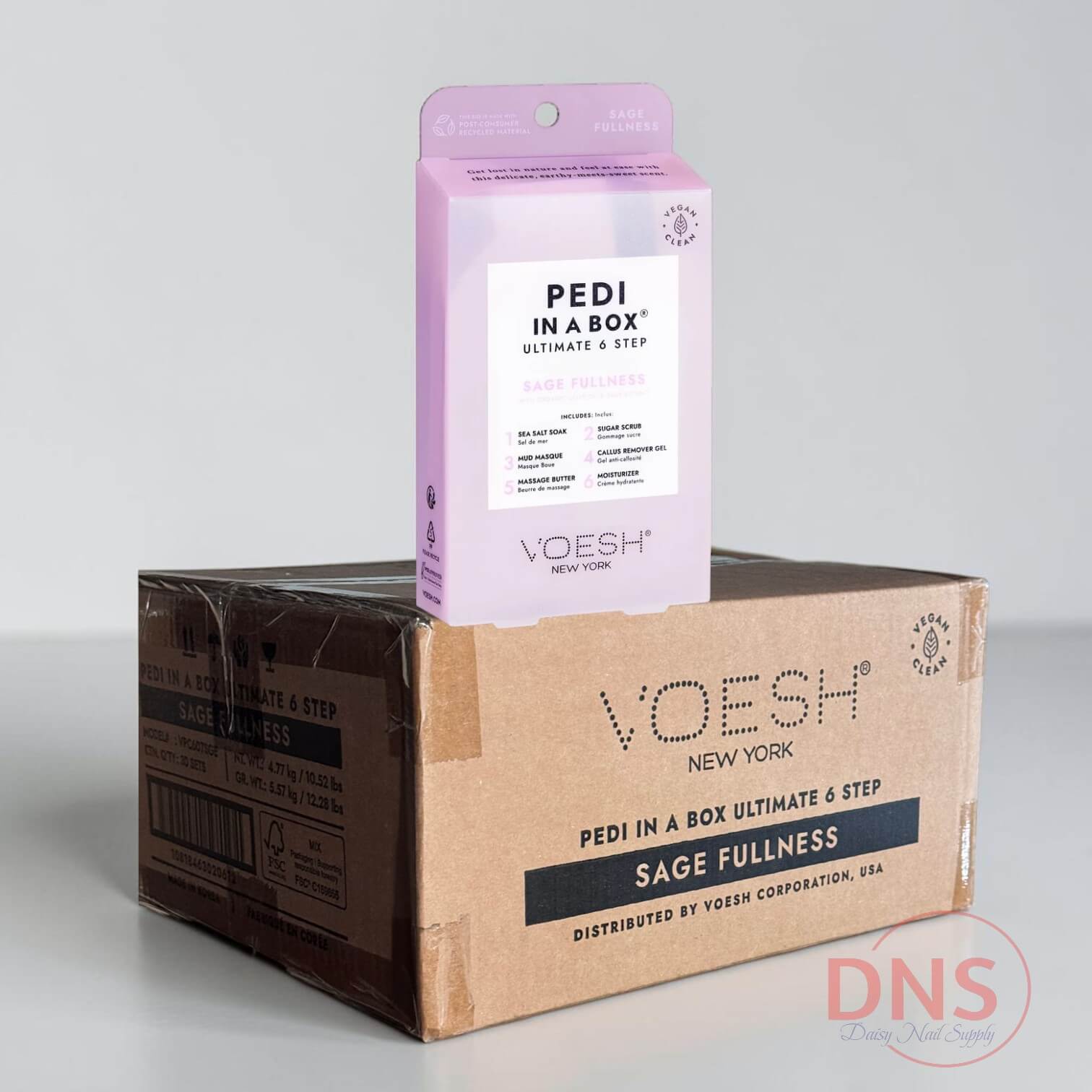 VOESH Pedi In A Box Ultimate 6 Step - Sage Fullness (Case of 30 Sets)