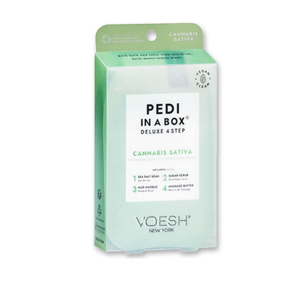 VOESH Pedi In A Box Deluxe 4 Step | Cannabis Sativa (1 Set)