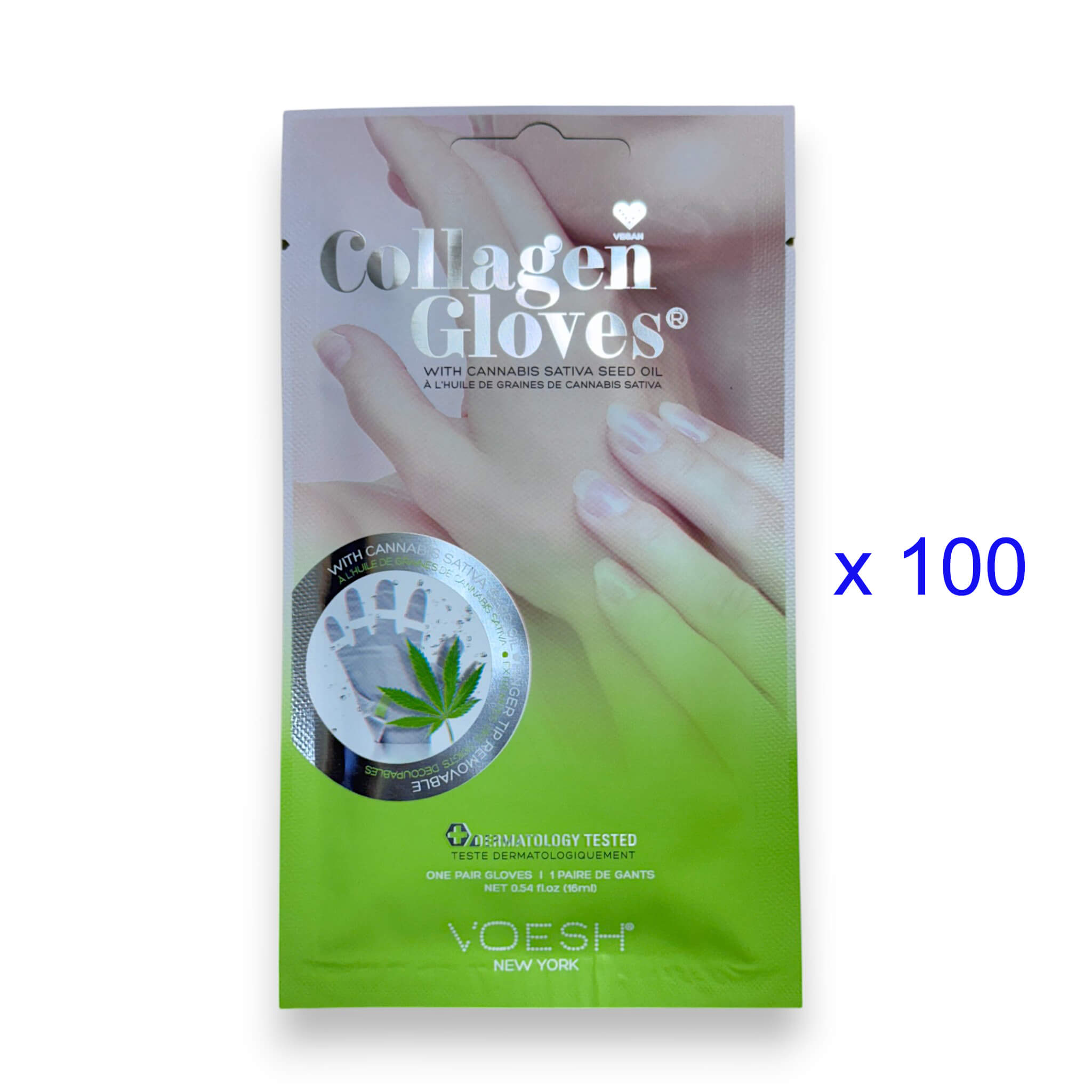 VOESH Collagen Gloves - With Cannabis Sativa Seed Oil (Pack of 100 Pairs)