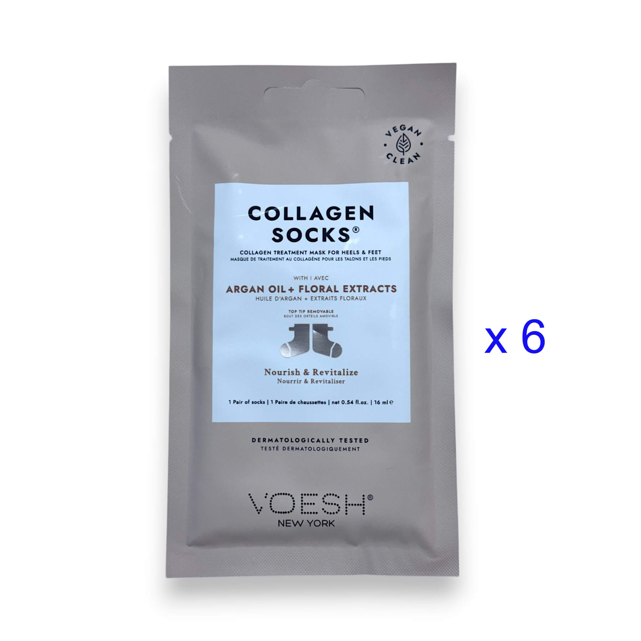 VOESH Collagen Socks - With Argan Oil + Floral Extracts (Pack of 6 Pairs)