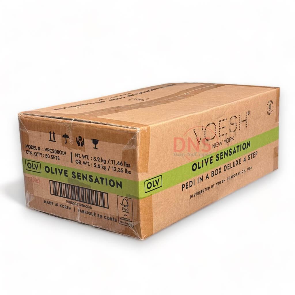 VOESH Pedi In A Box Deluxe 4 Step | OLIVE SENSATION (Box of 50 Sets)