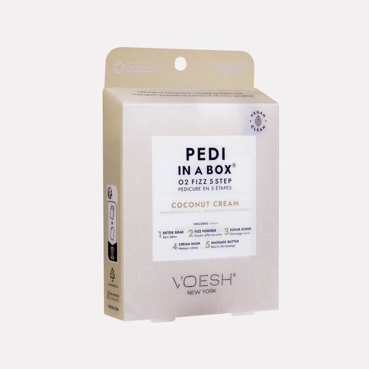 VOESH Pedi In A Box Deluxe  5 Step - O2 Fizz Coconut Cream (Case of 50 Sets)