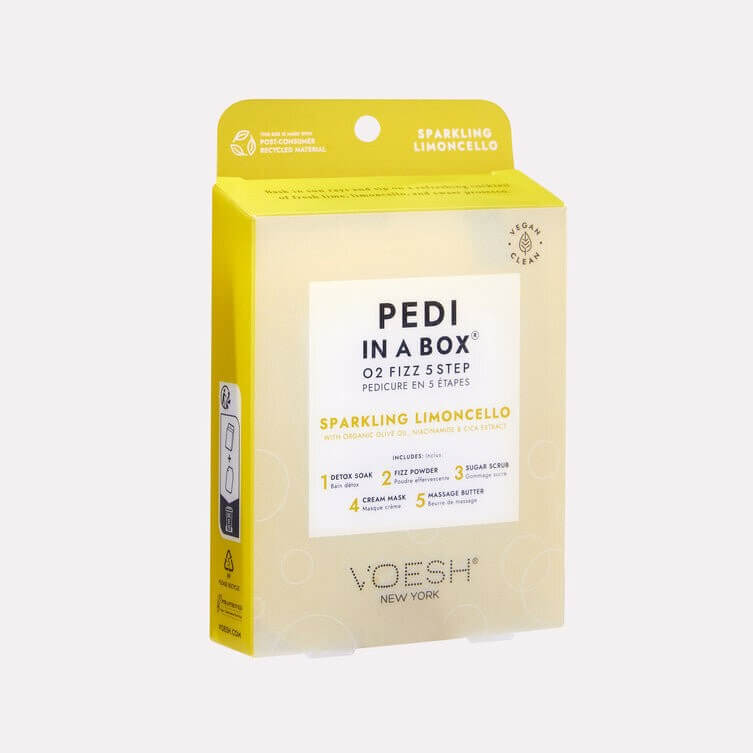 VOESH Pedi In A Box Deluxe  5 Step - O2 Fizz Sparkling Limoncello (Case of 50 Sets)