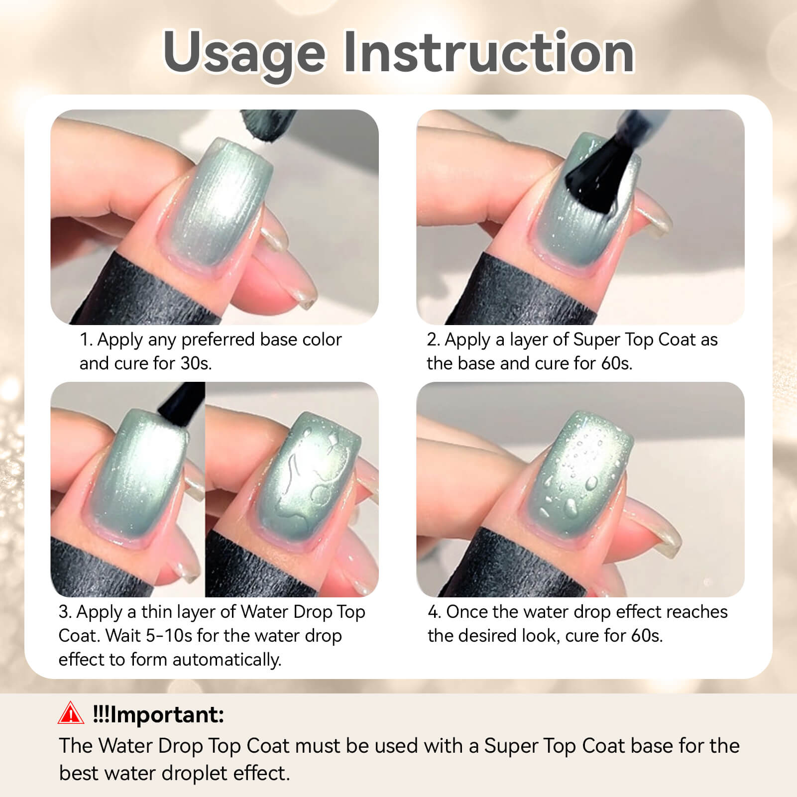 Born Pretty Funtional Nail Gel - Top Coat + Water Drop Top Coat Set