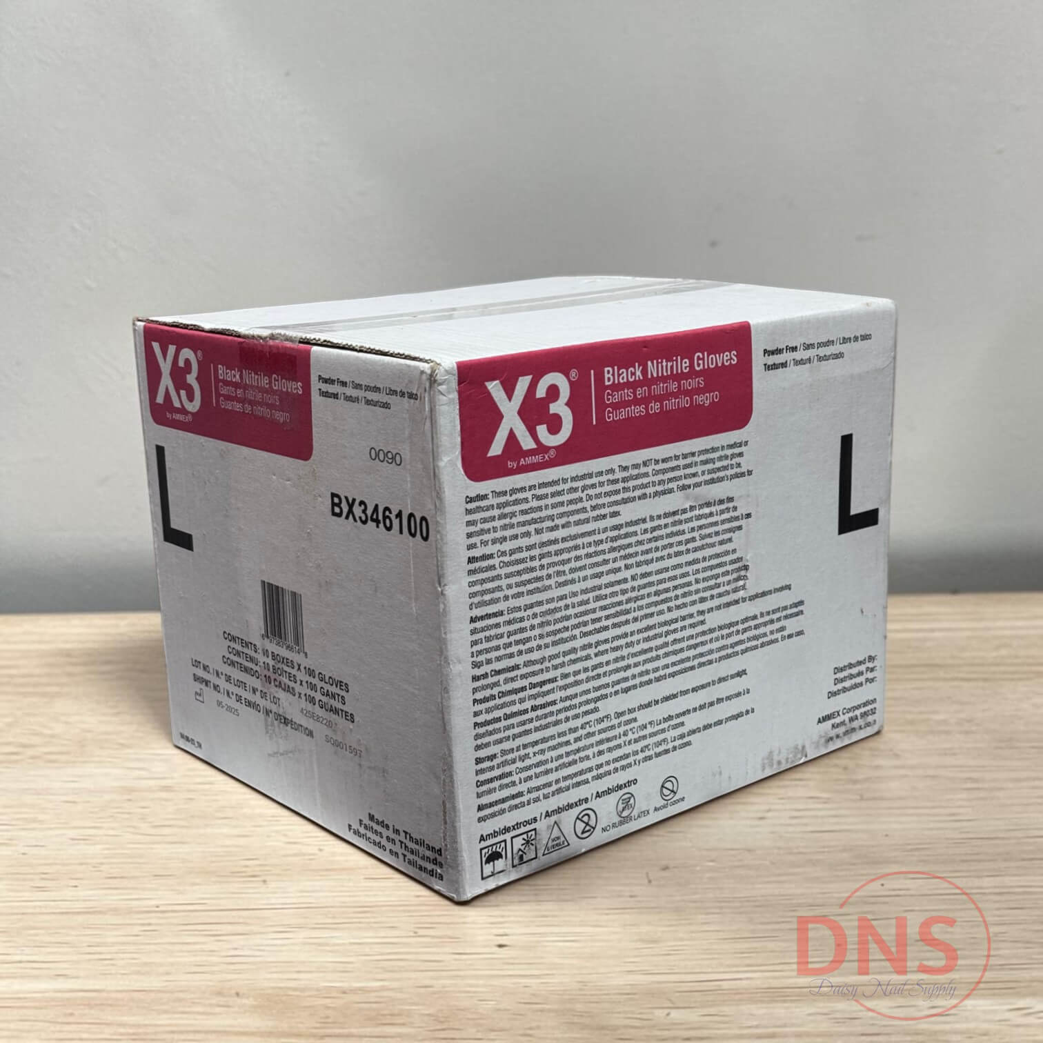 X3 Black Nitrile Glove - Size L (1 Case of 1000 Gloves)