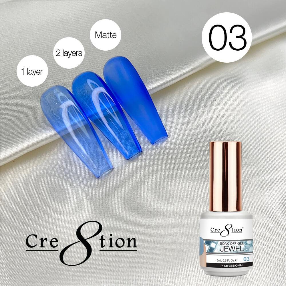 Cre8tion Soak Off gel - Jewel Collection (Full set of 12 colors)