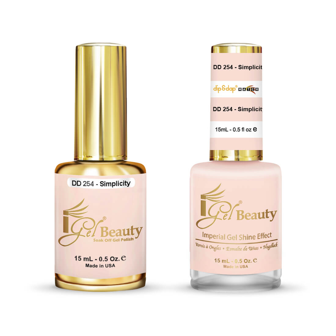 IGel Duo Gel Polish + Matching Nail Lacquer DD 254 Simplicity