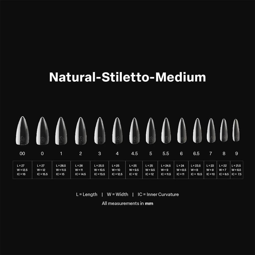 Gel X Natural Stiletto Medium (Box of 600 Tips)