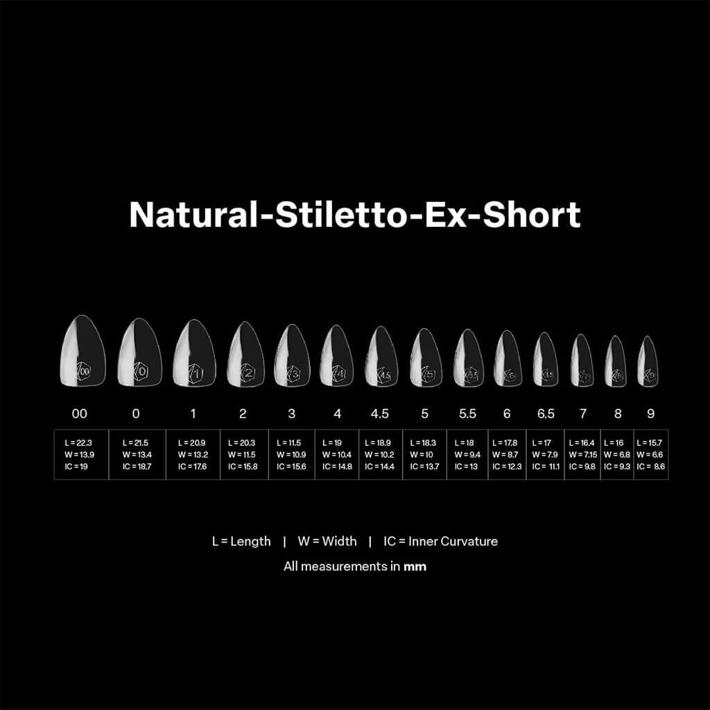 Gel X Natural Stiletto X-Short (Box of 600 Tips)
