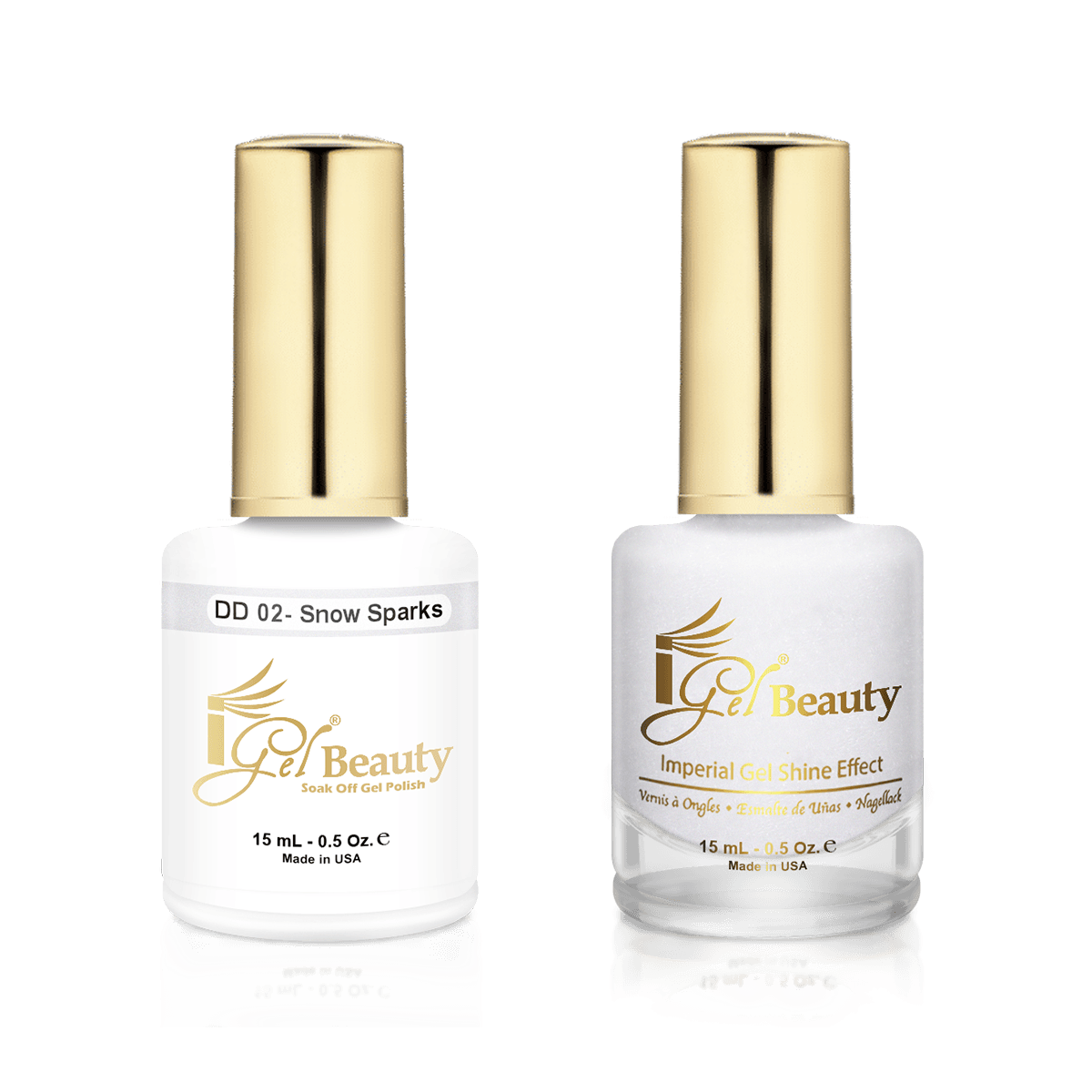 IGel Duo Gel Polish + Matching Nail Lacquer DD 02 SNOW SPARKS