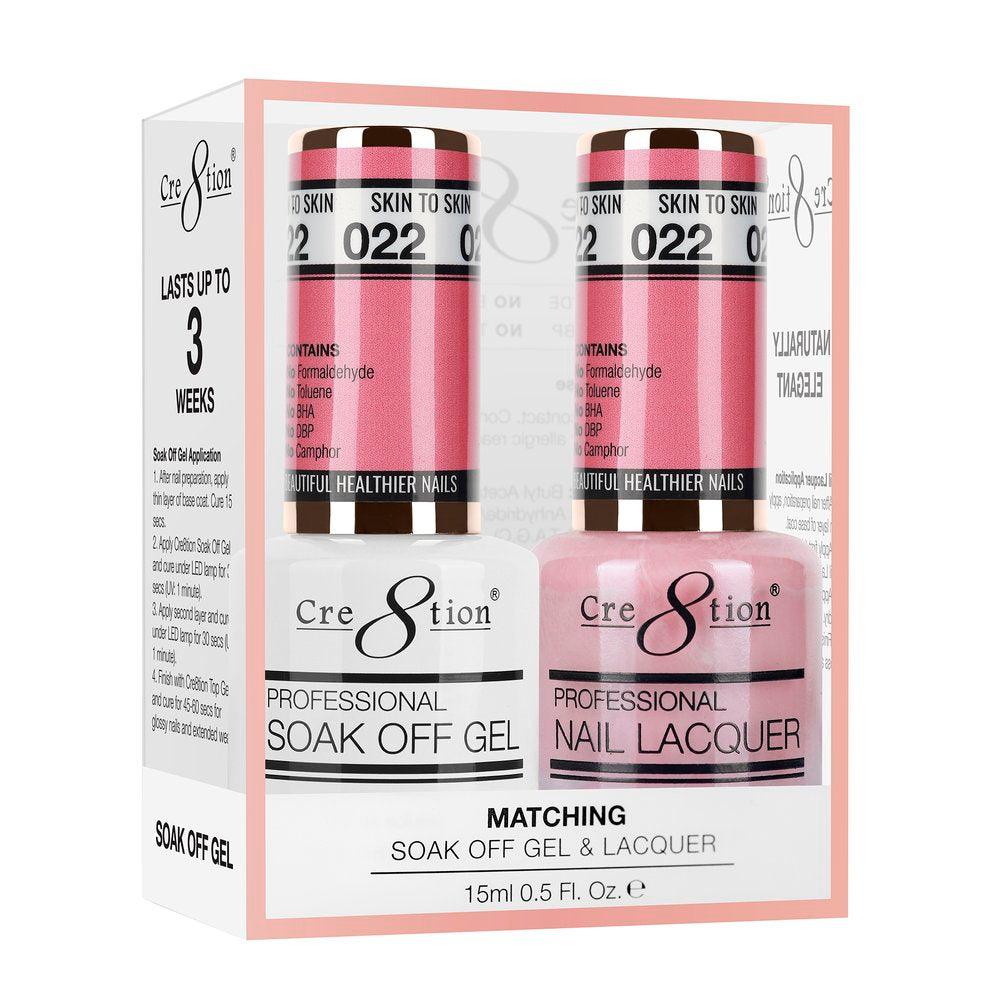 Cre8tion Soak Off Gel & Matching Nail Lacquer Set | 022 Skin To Skin