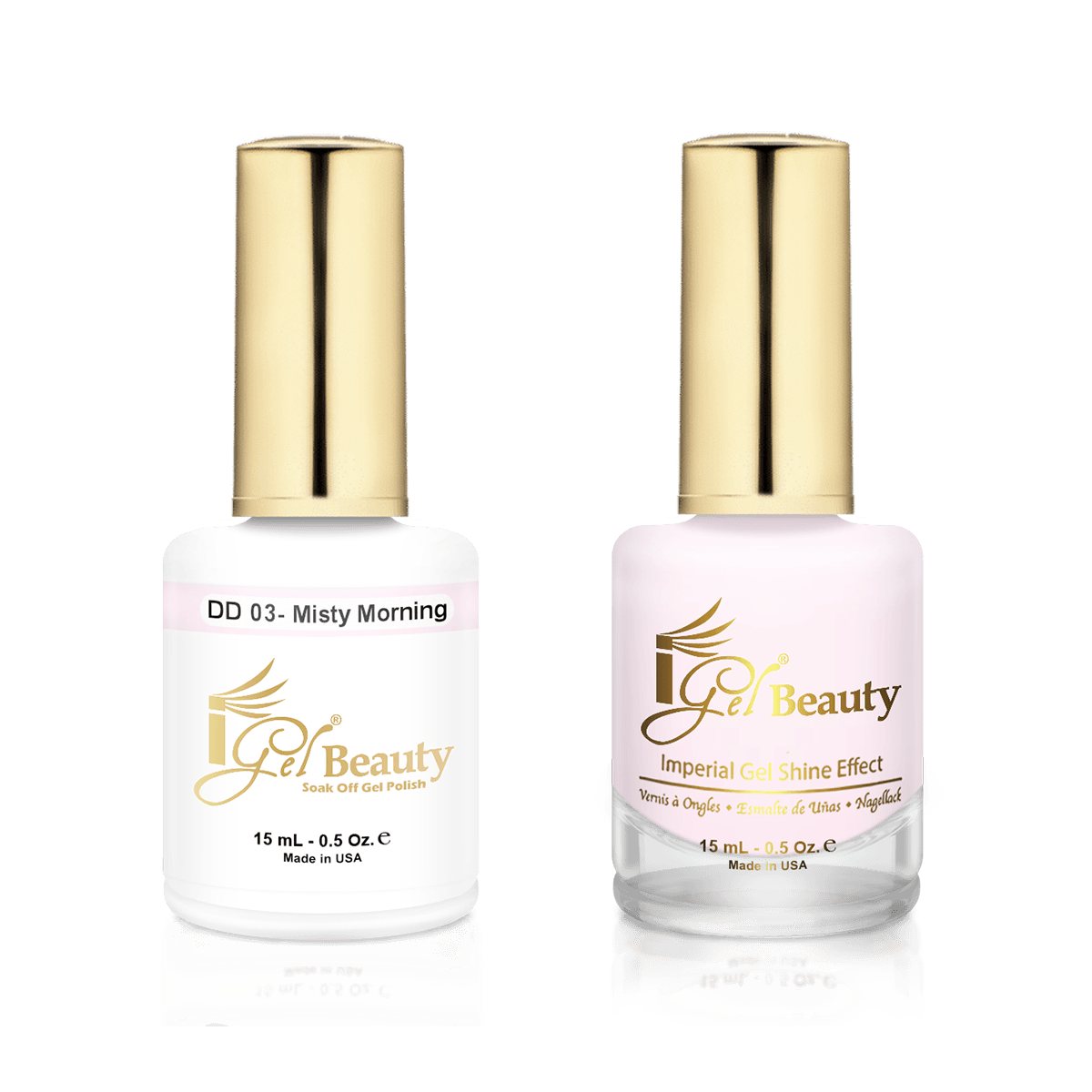 IGel Duo Gel Polish + Matching Nail Lacquer DD 03 MISTY MORNING