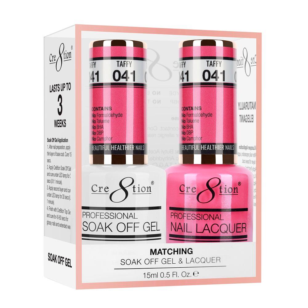 Cre8tion Soak Off Gel & Matching Nail Lacquer Set | 041 Taffy
