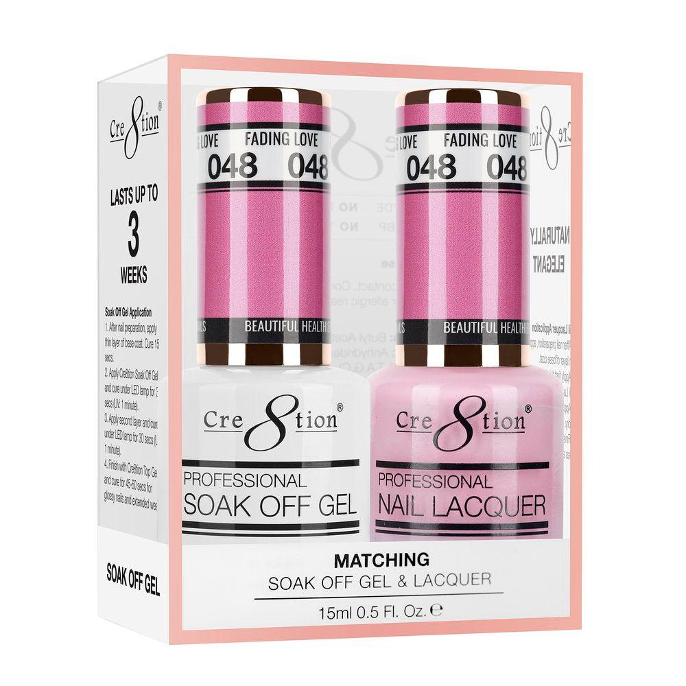 Cre8tion Soak Off Gel & Matching Nail Lacquer Set | 048 Fading Love