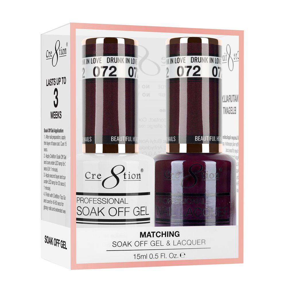 Cre8tion Soak Off Gel & Matching Nail Lacquer Set | 072 Drunk In Love
