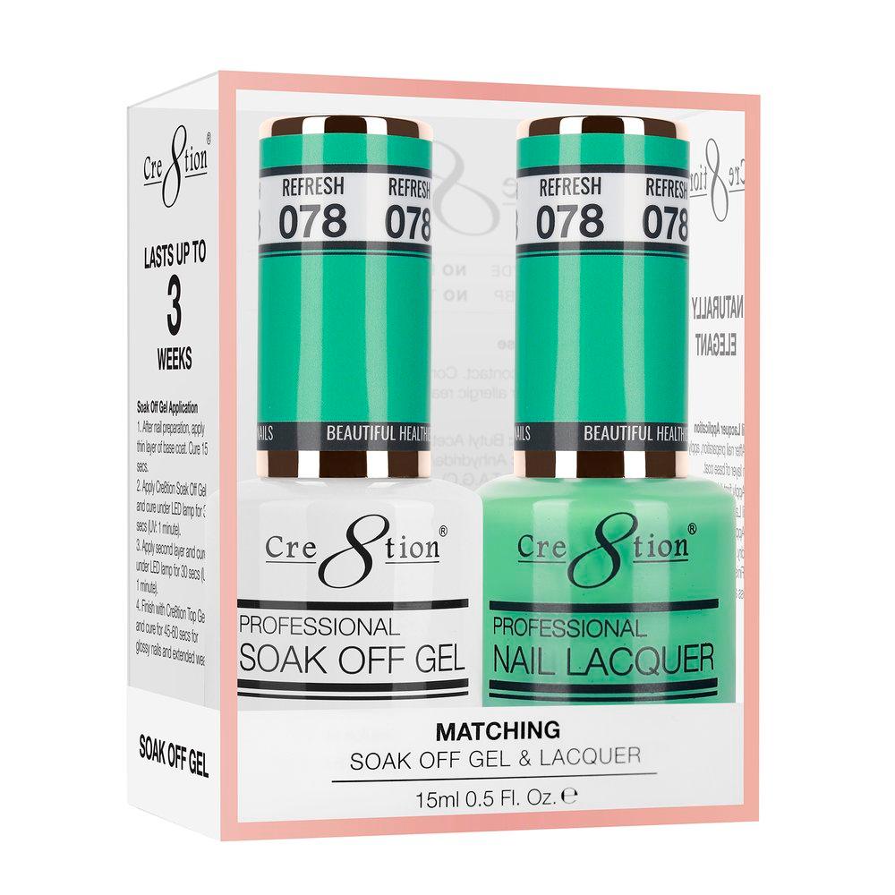 Cre8tion Soak Off Gel & Matching Nail Lacquer Set | 078 Refresh