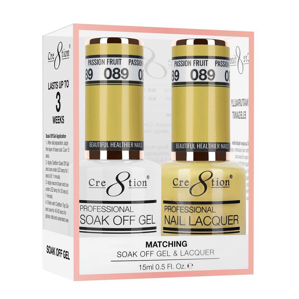 Cre8tion Soak Off Gel & Matching Nail Lacquer Set | 089 Passion Fruit