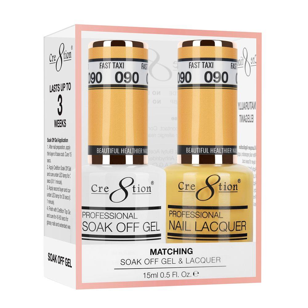 Cre8tion Soak Off Gel & Matching Nail Lacquer Set | 090 Fast Taxi