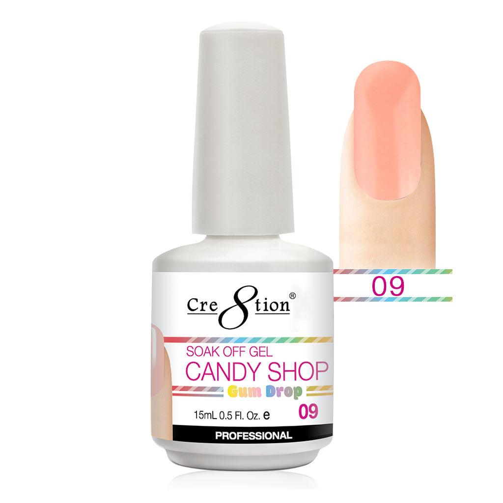 Cre8tion Soak Off Gel UV/LED 0.5 Fl oz. - Candy Shop 09