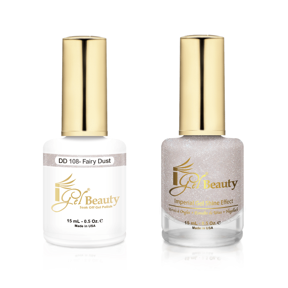 IGel Duo Gel Polish + Matching Nail Lacquer DD 108 FAIRY DUST