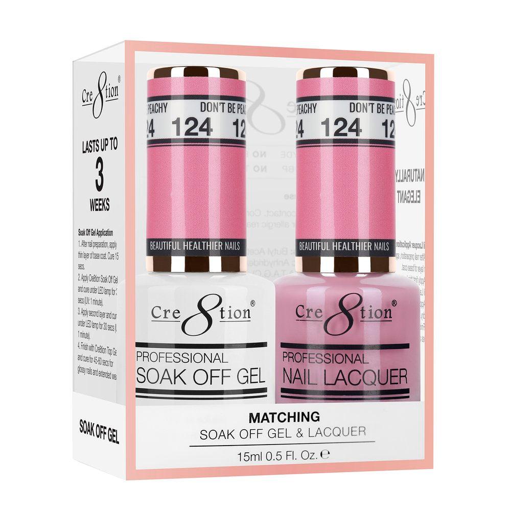 Cre8tion Soak Off Gel & Matching Nail Lacquer Set | 124 Don’t Be Peachy