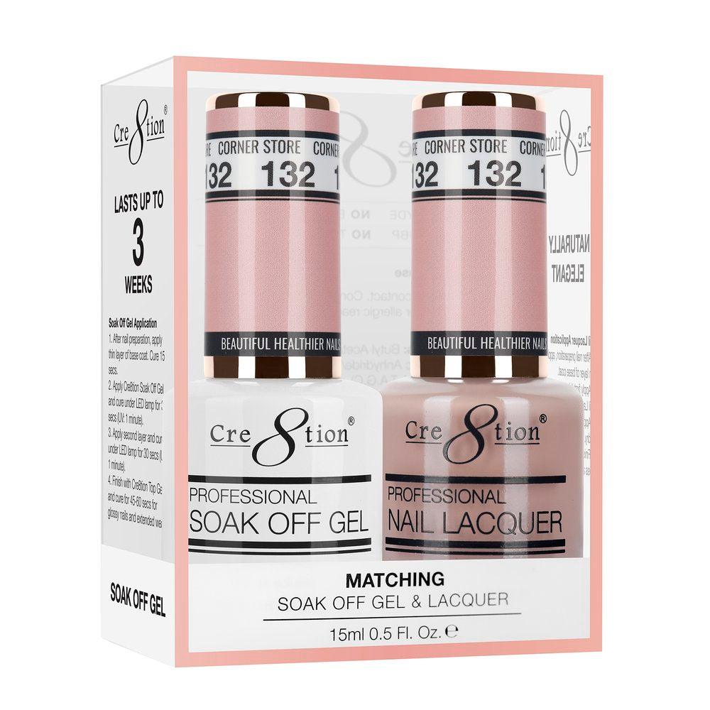 Cre8tion Soak Off Gel & Matching Nail Lacquer Set | 132 Corner Store