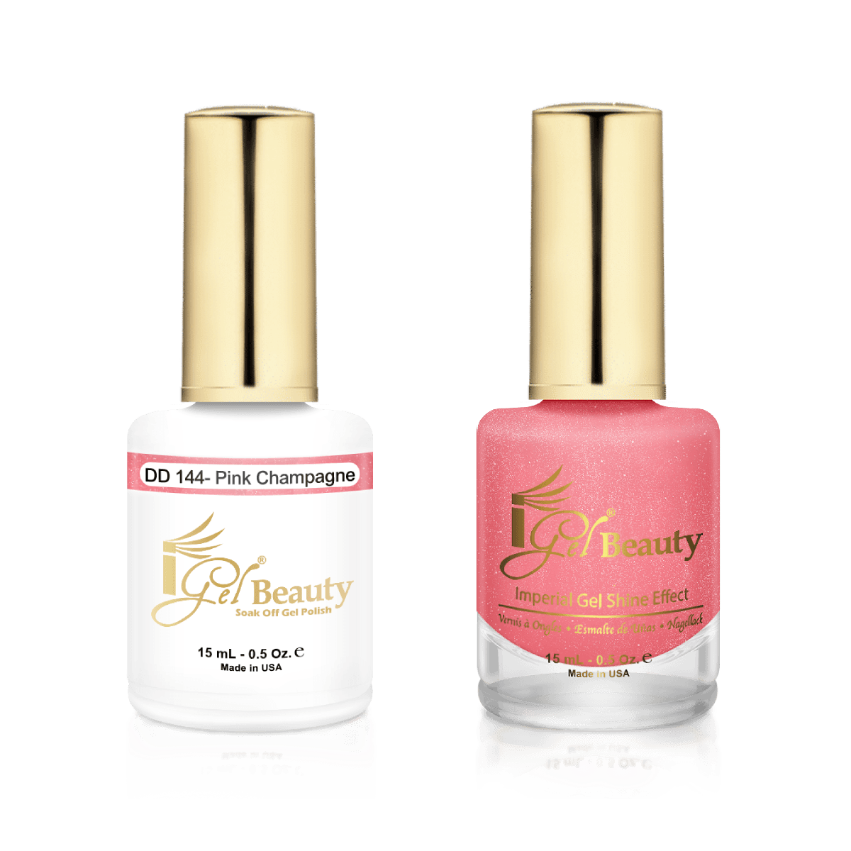 IGel Duo Gel Polish + Matching Nail Lacquer DD 144 PINK CHAMPAGNE