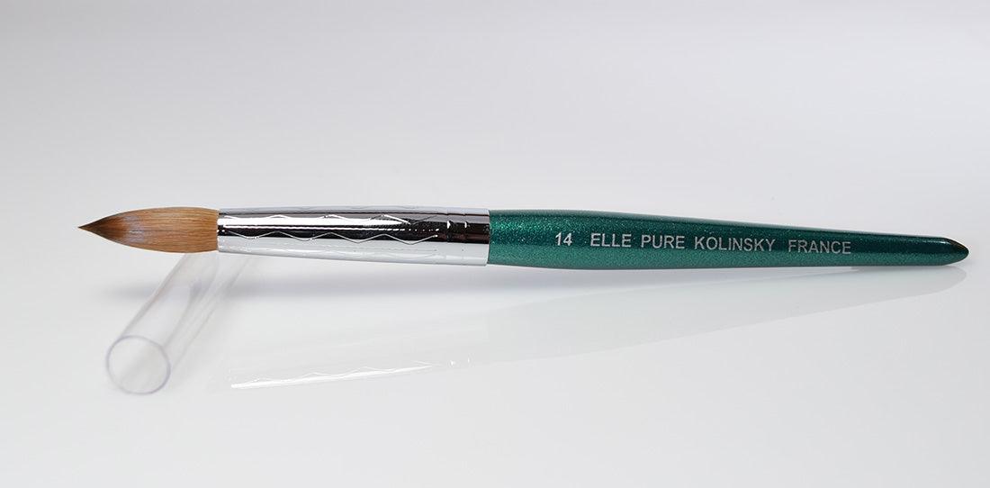 Acrylic Nail Brush Kolinsky | Elle Green Handle ROUND Size #14