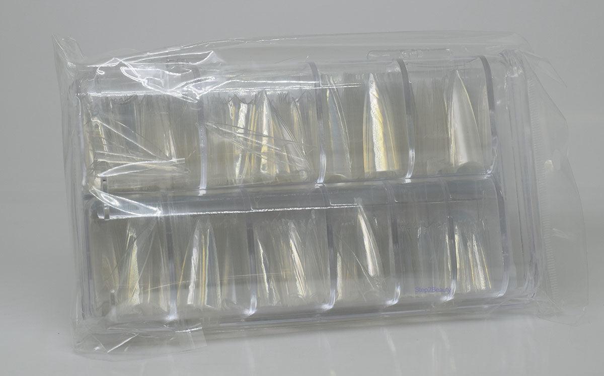Cre8tion Nail Tips #02 Clear Long Stiletto 600 pcs - Item#15131