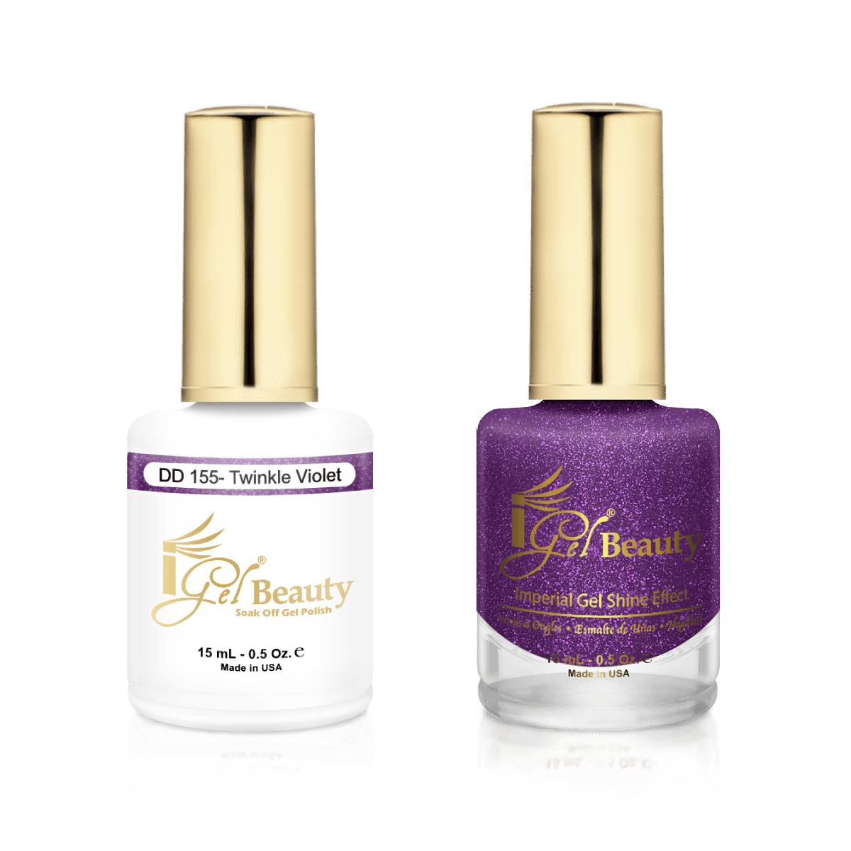 IGel Duo Gel Polish + Matching Nail Lacquer DD 155 TWINKLE VIOLET