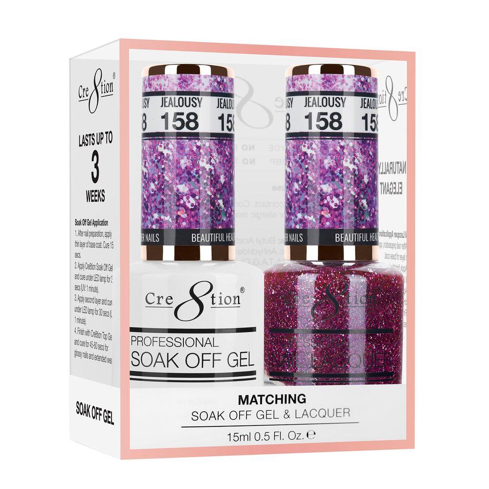 Cre8tion Soak Off Gel & Matching Nail Lacquer Set | 158 Jealousy