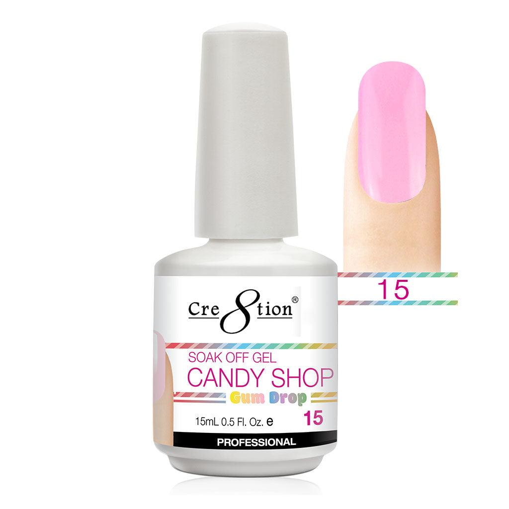 Cre8tion Soak Off Gel UV/LED 0.5 Fl oz. - Candy Shop 15