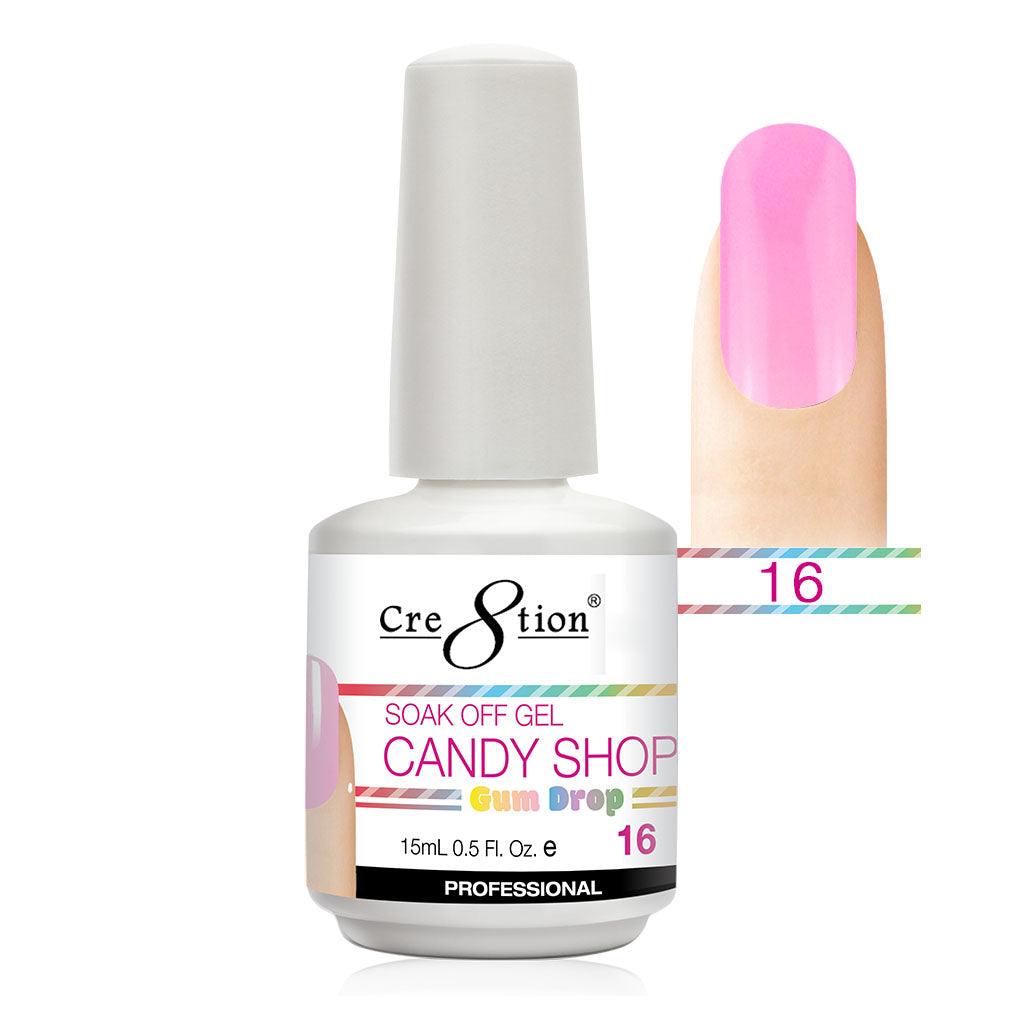 Cre8tion Soak Off Gel UV/LED 0.5 Fl oz. - Candy Shop 16