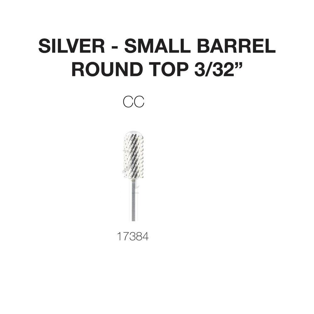 Drill Carbide Bit 3/32'' Shank  | Cre8tion 17384 - Small silver Barrel Round Top CC