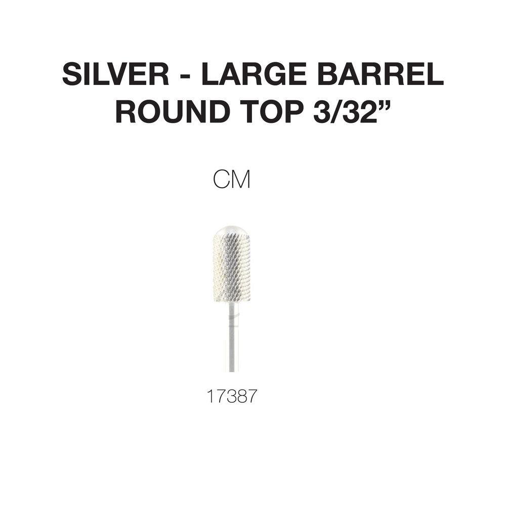 Drill Carbide Bit 3/32'' Shank  | Cre8tion 17387 - Large silver Barrel Round Top CM