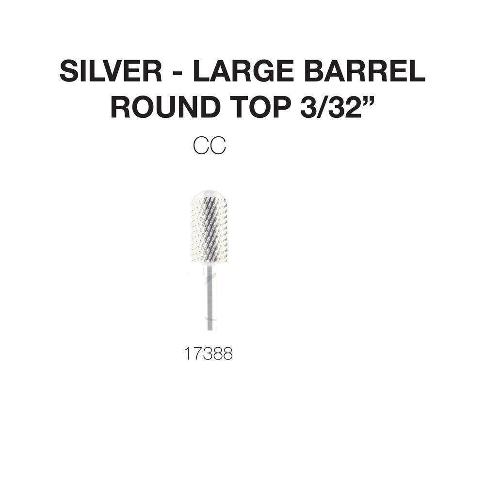 Drill Carbide Bit 3/32'' Shank  | Cre8tion 17388 - Large silver Barrel Round Top CC