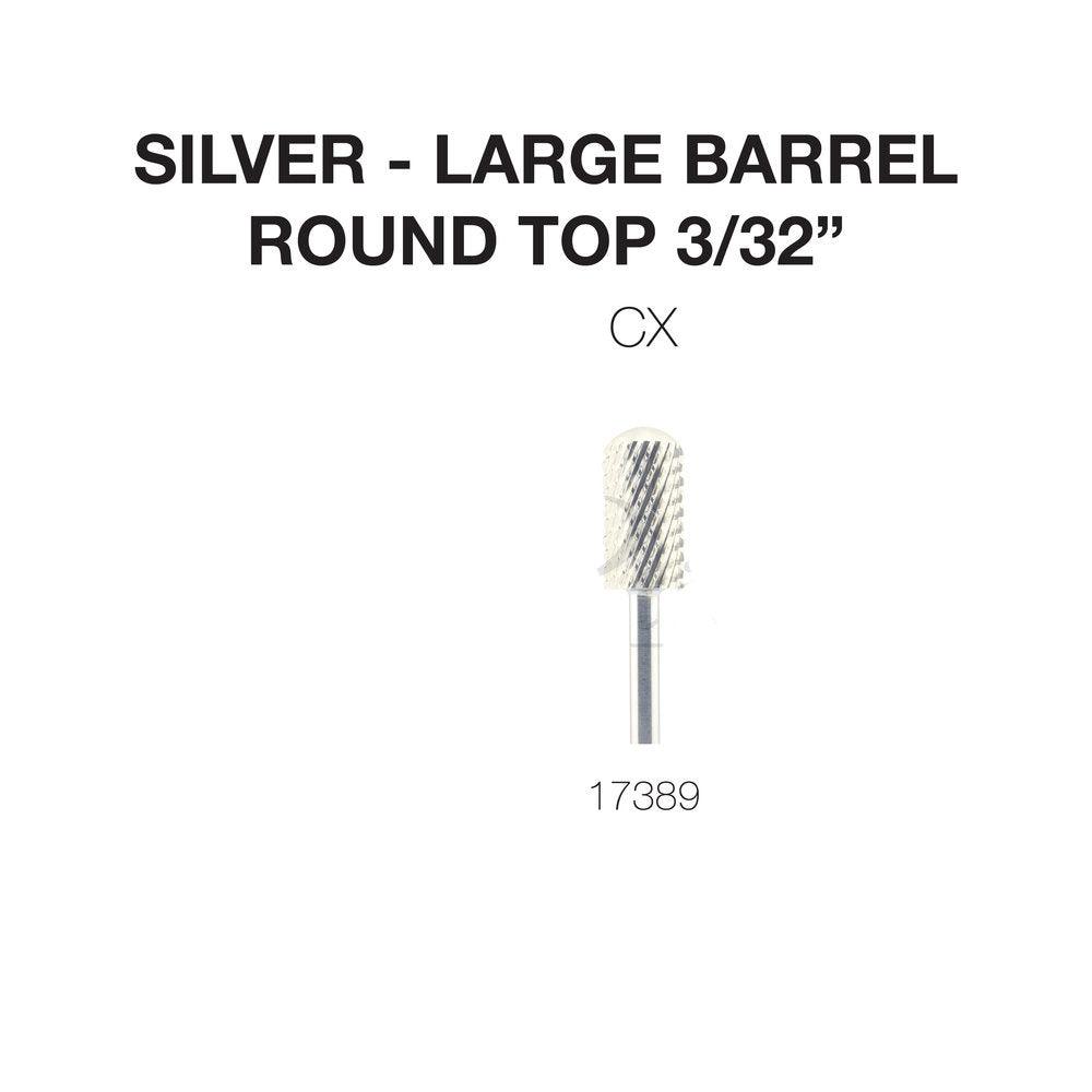 Drill Carbide Bit 3/32'' Shank  | Cre8tion 17389 - Large silver Barrel Round Top CX