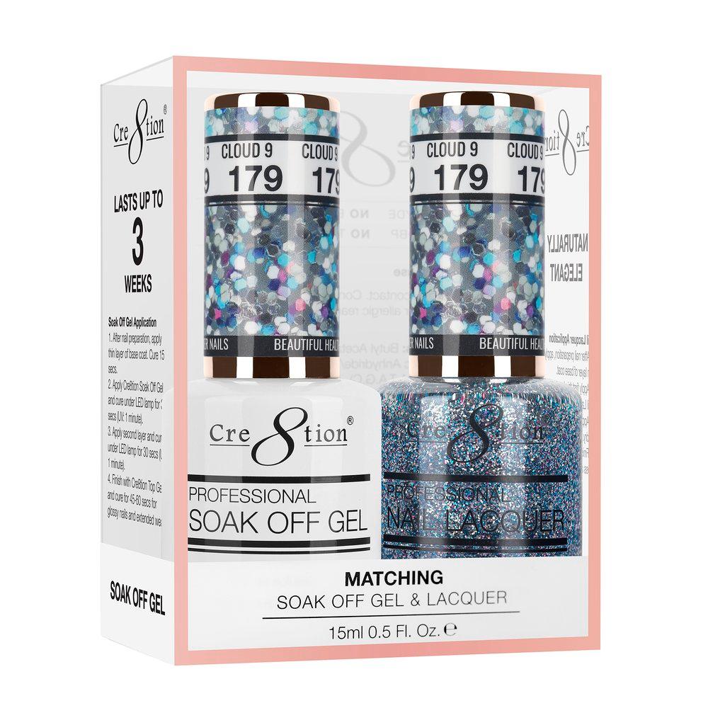 Cre8tion Soak Off Gel & Matching Nail Lacquer Set | 179 Cloud 9