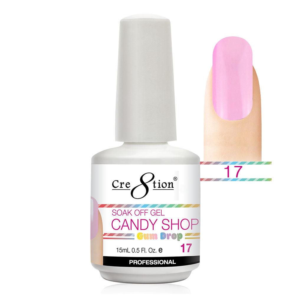 Cre8tion Soak Off Gel UV/LED 0.5 Fl oz. - Candy Shop 17