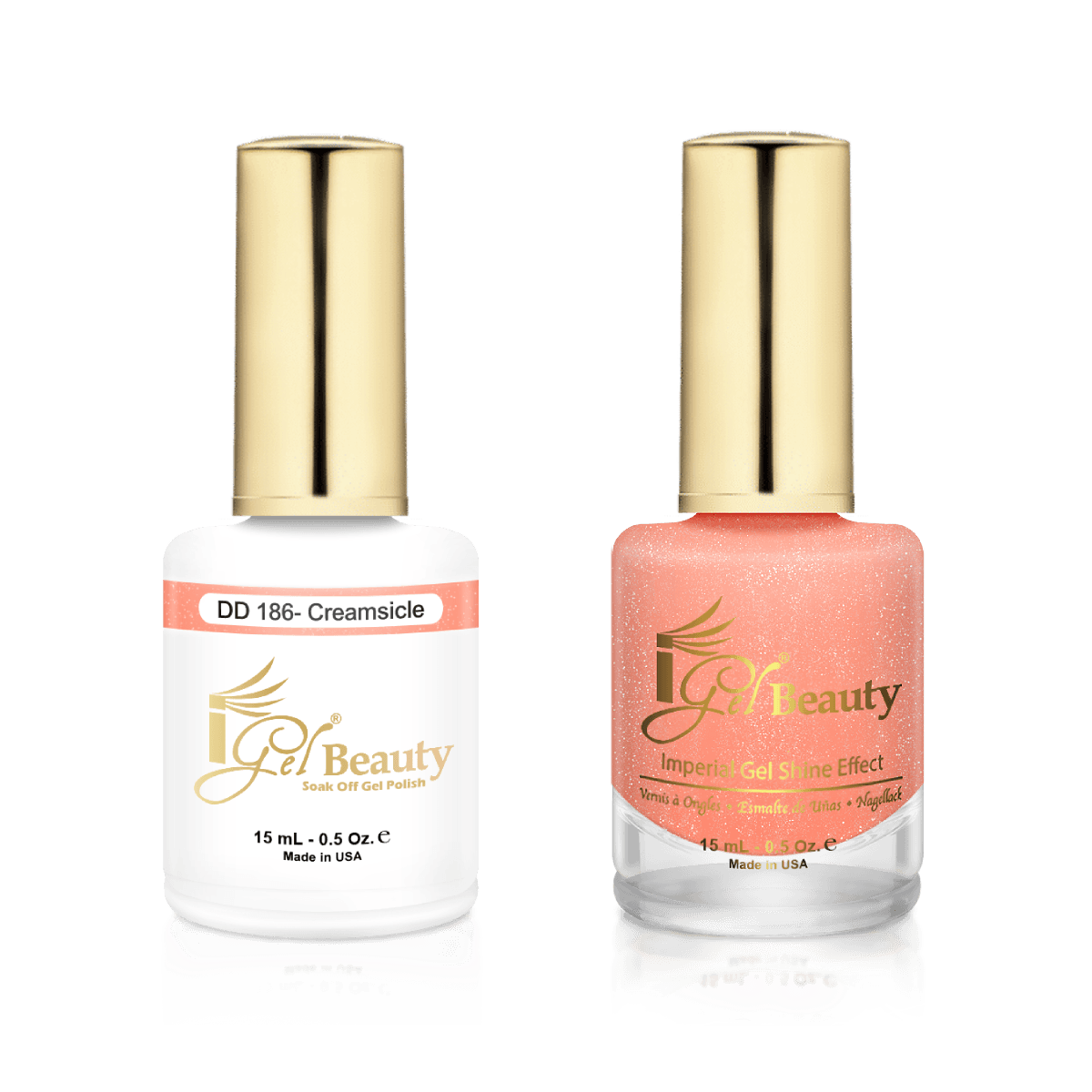 IGel Duo Gel Polish + Matching Nail Lacquer DD 186 CREAMSICLE